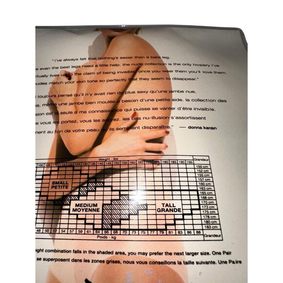 NWT Donna Karen New York The Nudes Control Top Pantyhose Tone A03 Size Tall - Picture 4 of 4